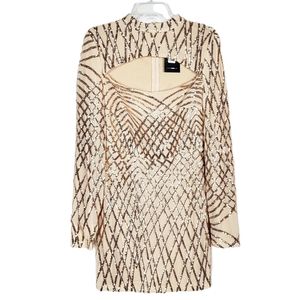 FASHION NOVA For the Love of You sequin mini dress in rose gold